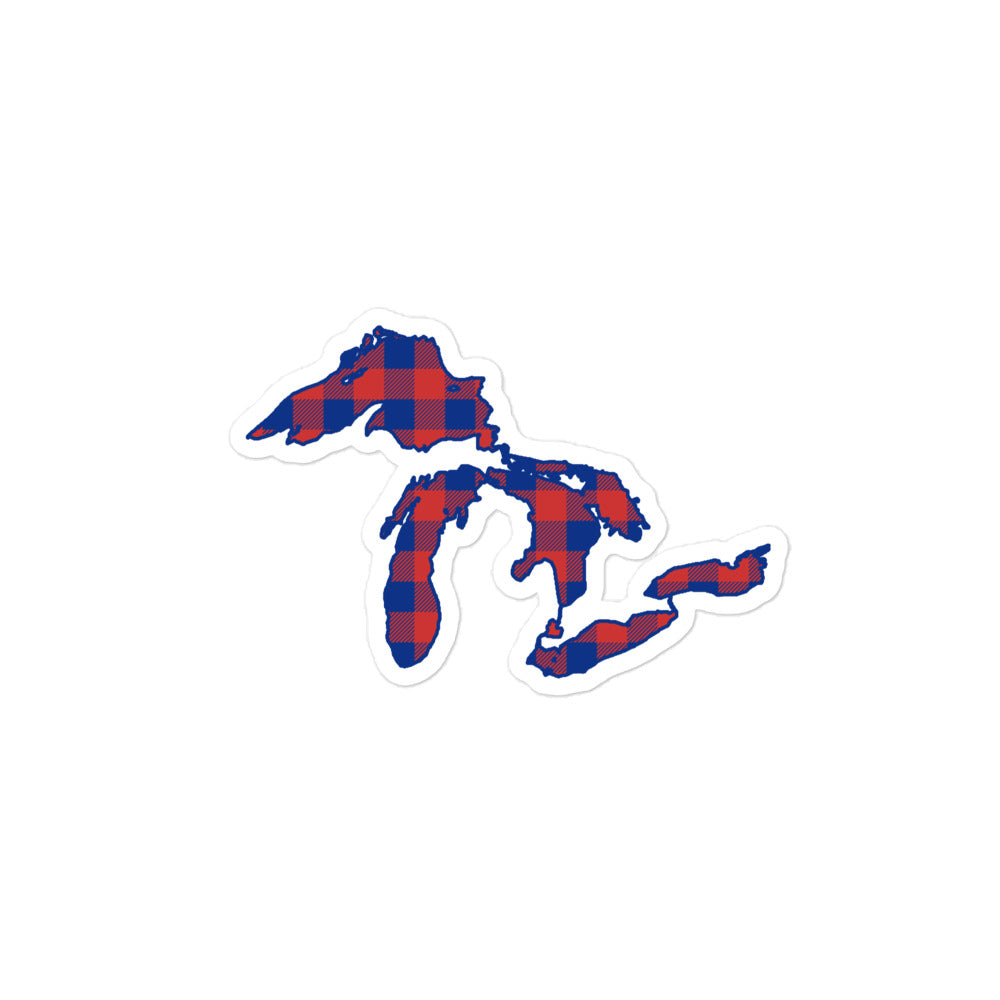 Great Lakes Sticker - Plaid in Cubs Colors
