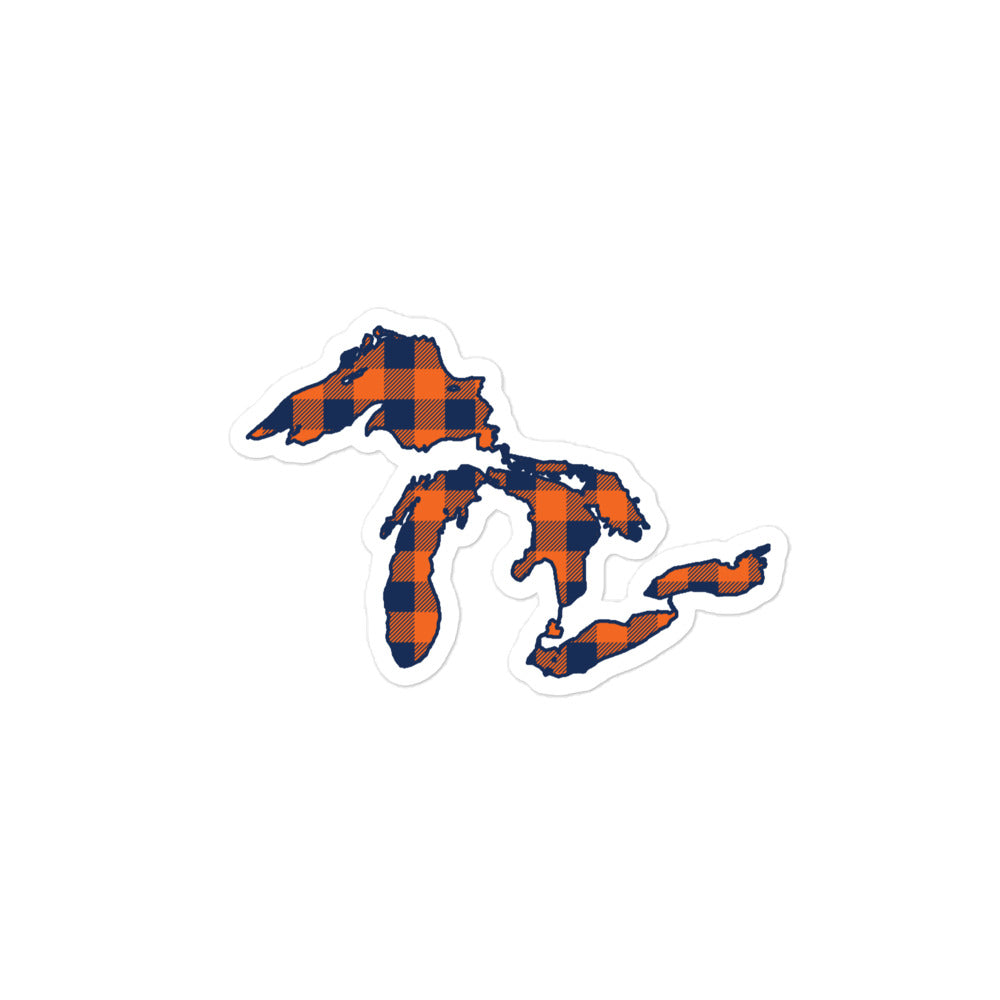 Great Lakes Sticker - Plaid in Tigers Colors