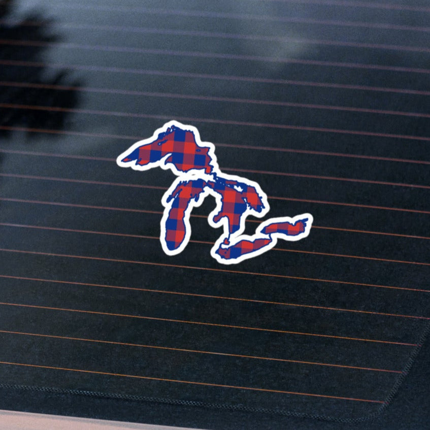 Great Lakes Sticker - Plaid in Cubs Colors