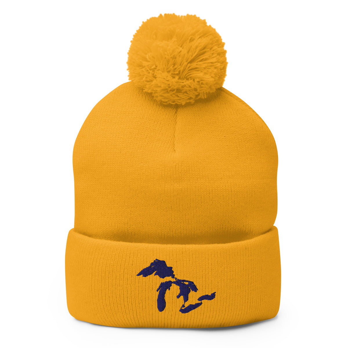 Great Lakes Pom-Pom Beanie  | Choose Embroidery Color