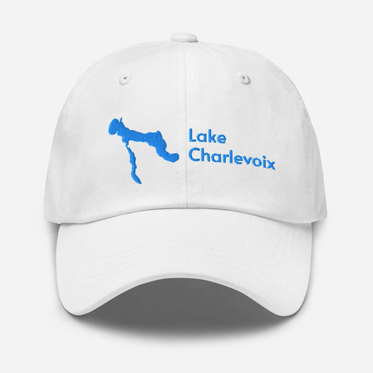 Lake Charlevoix White Baseball Hat